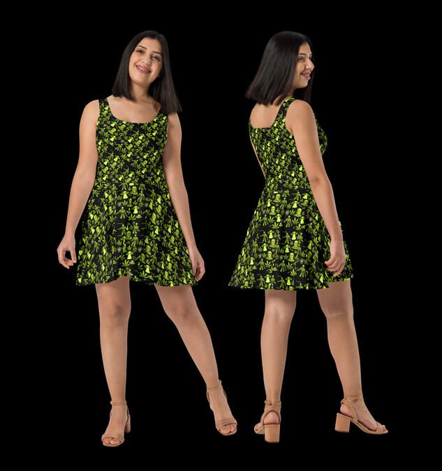 Green Zombie Skater Dress Green Zombie Skater Dress