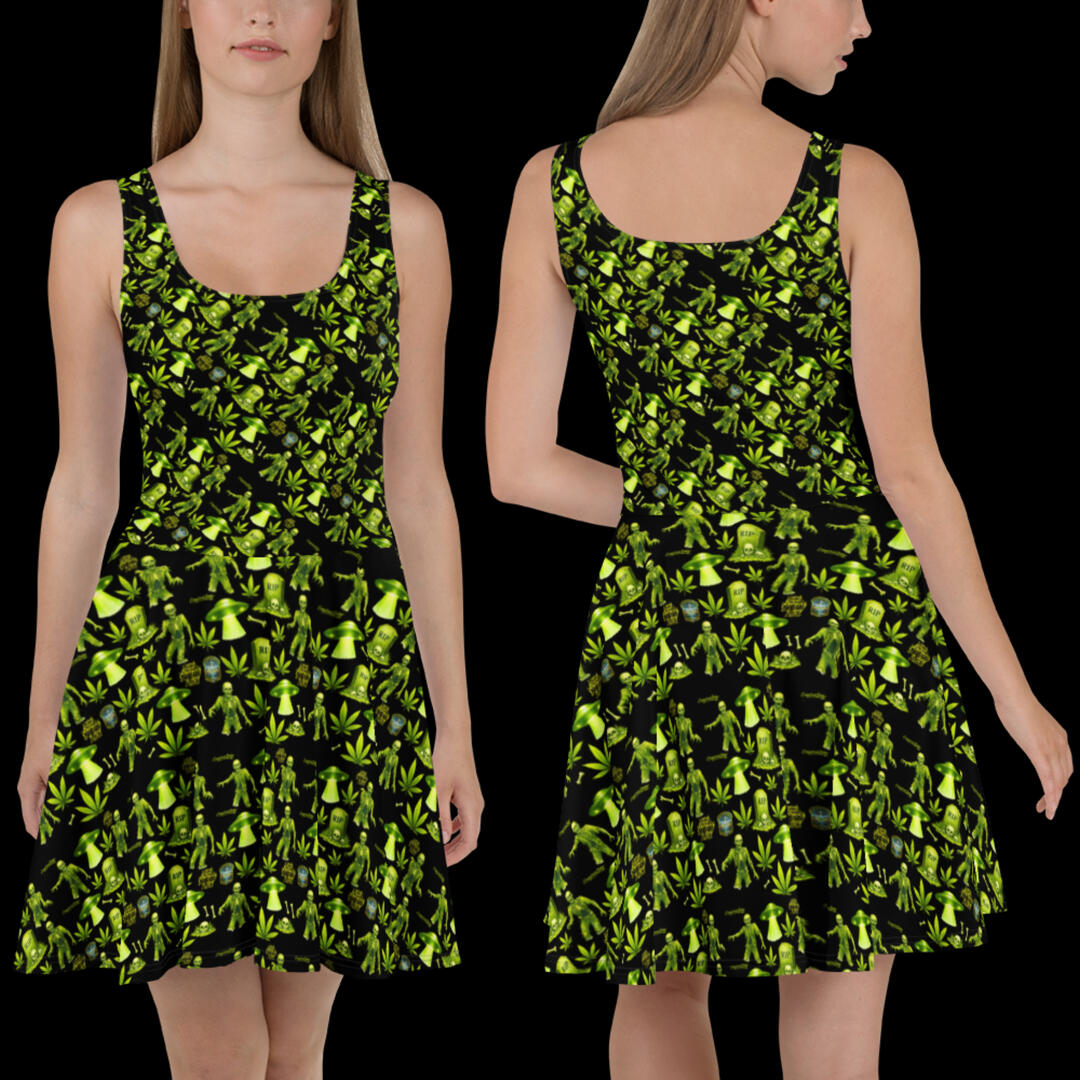 Green Zombie Skater Dress