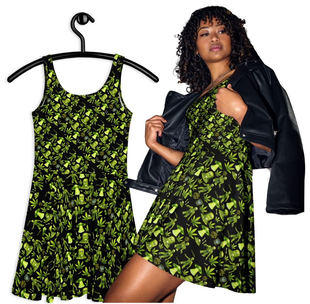 Green Zombie Skater Dress
