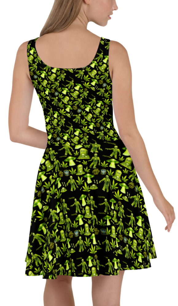 Green Zombie Skater Dress