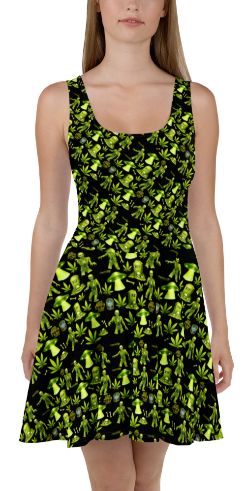 Green Zombie Skater Dress