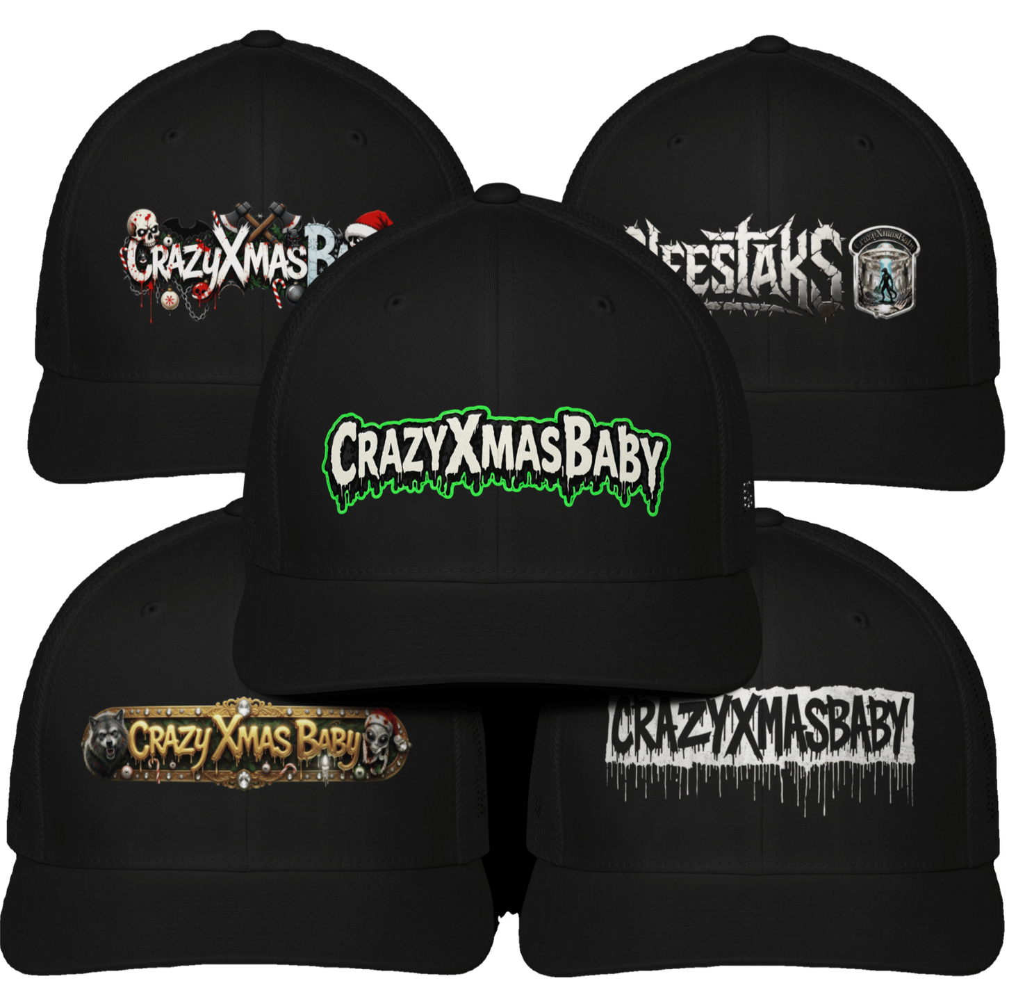 Black Closed-Back Trucker Cap Collection